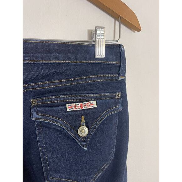 Hudson Jeans 29 Low Rise Flare Dark Wash Stretch Denim Y2k Style Flap Pockets - Picture 10 of 12